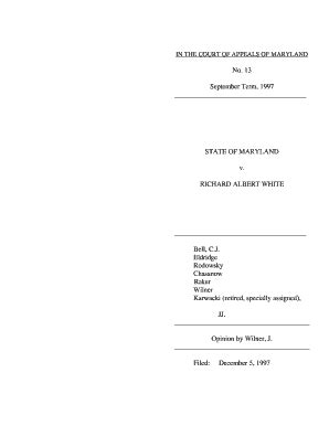 Fillable Online Courts State Md State Of Maryland V Richard Albert