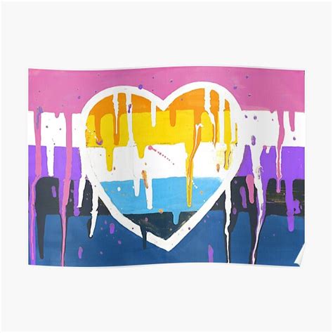 Genderfluid And Asexual Aromantic Painted Pride Flag Poster By Lewin