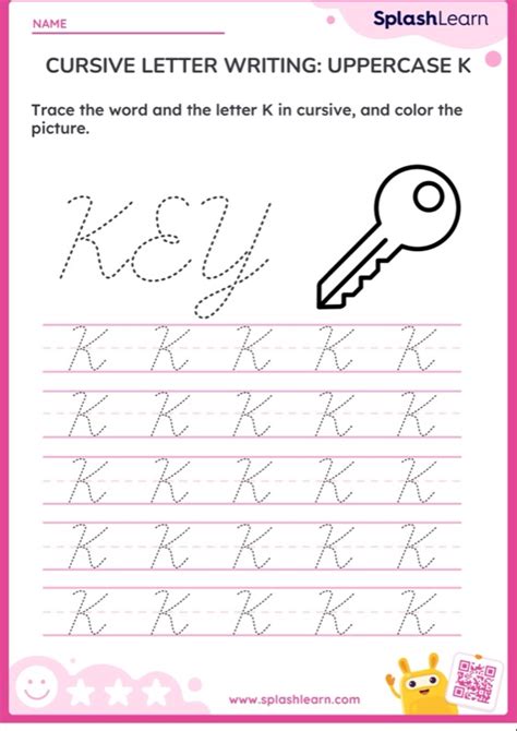 Cursive Letter K Worksheets Free And Printable Splashlearn