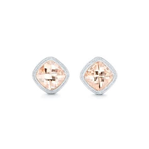 Morganite Stud Earrings #102644 - Seattle Bellevue | Joseph Jewelry