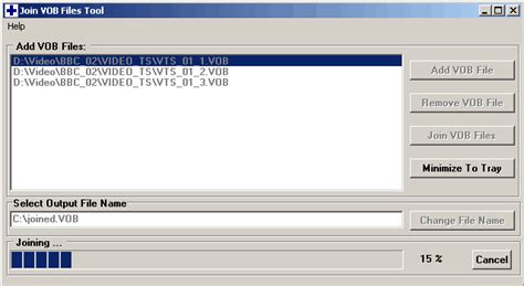 Join VOB Files Tool Join Multiplex Merge Combine VOB Files Open