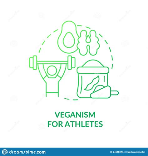 Veganism for Athletes Green Gradient Concept Icon Stock Vector