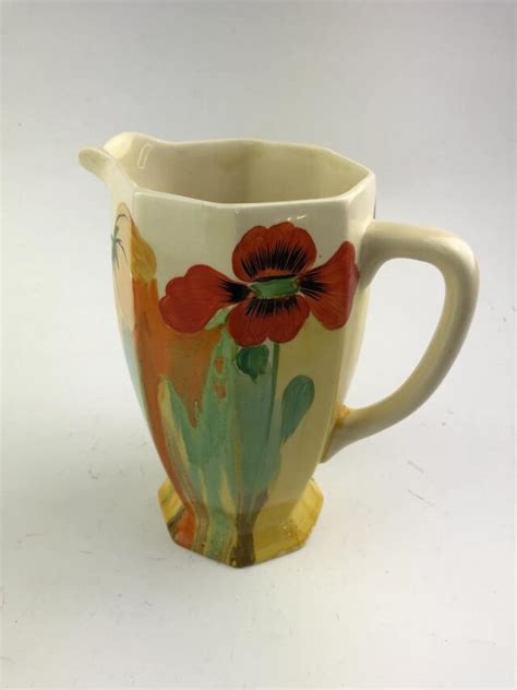 Clarice Cliff Delecia Poppy Large Size Athens Jug Art Deco Original