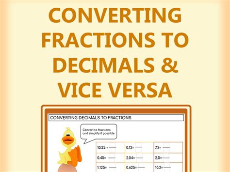 Converting Decimals to Fractions and Fractions to Decimals PRACTICE ...