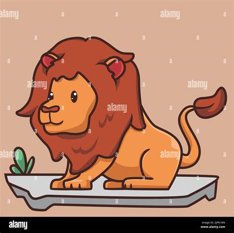 Male Lion On The Ground Stock Vector Images Alamy