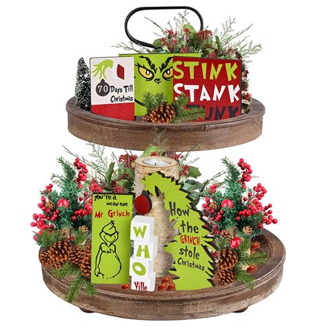 Goodwill Grinch Christmas Tiered Tray Decoration Pcs Farmhouse