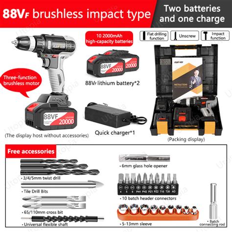 Nanwei Brushless Cordless Impact Electric Drill Rechargeable Hand Small