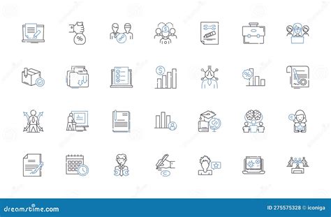 Commercial Salary Line Icons Collection Remuneration Compensation