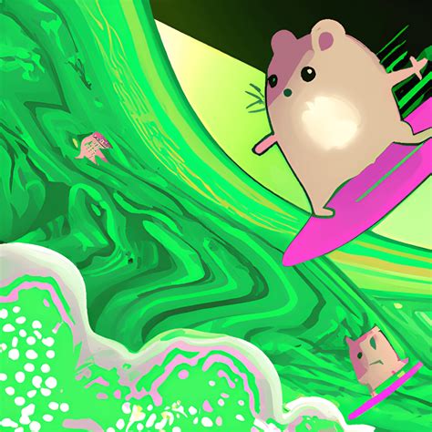 Psychedelic Hamster Surfing The Ocean Of Frogs · Creative Fabrica