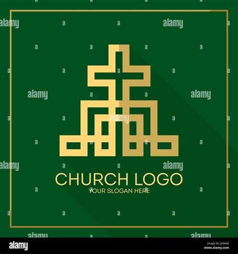 Church Logo Christian Symbols Stylish Cross Of Jesus Christ Among