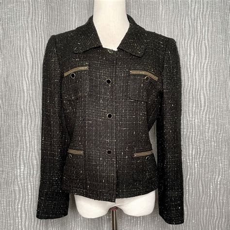 Tahari Jackets Coats Tahari Arthur Levine Luxe Tweed Metallic