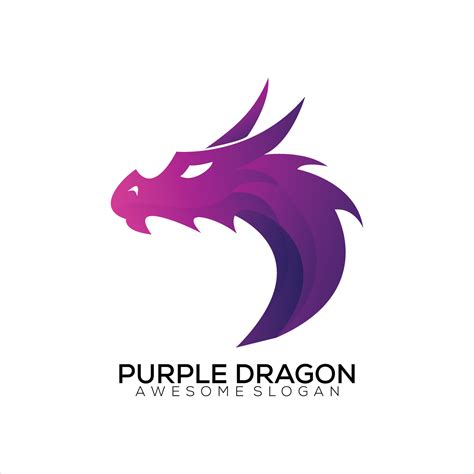 Purple Dragon Logo Design Gradient Colorful 24306755 Vector Art At Vecteezy