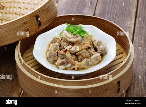 Steamed Pork Ribs With Fermented Bean Curd Chinese Cuisine Stock Photo