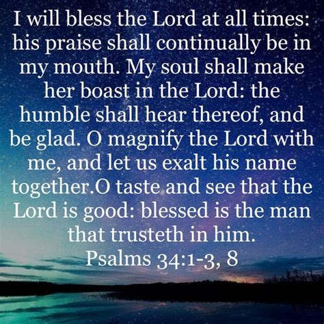 Psalm I Will Bless The Lord At All Times His Praise Shall