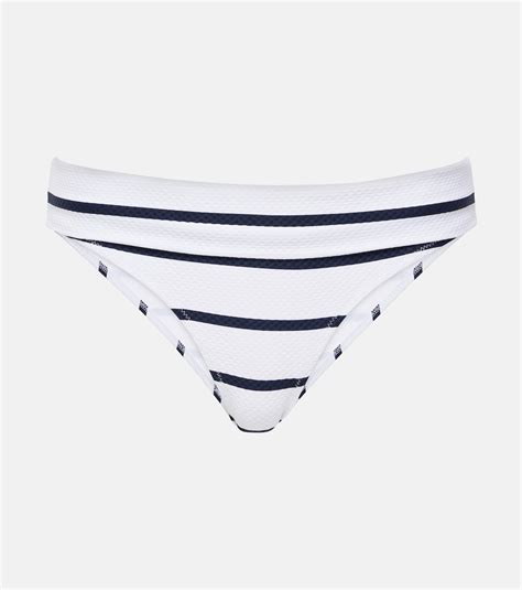Fold Over Striped Bikini Bottom In Blue Heidi Klein Mytheresa