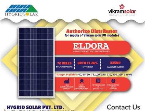 Vikram Solar Eldora High Efficiency Polycrystalline Solar Panels W To