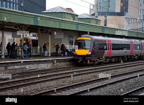 An EMR East Midlands Railway Class 170 Turbostar Train At Cardiff