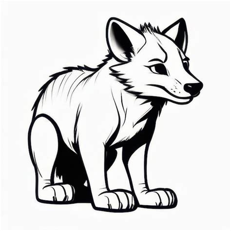 Thylacine Outline Black And White Cute Coloring Book Premium Ai