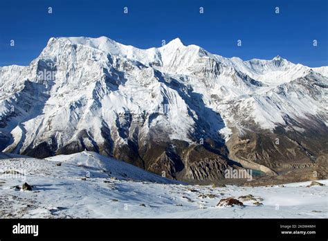 Panoramic View Of Annapurna 3 Iii Blue Colored Annapurna Range