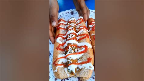 বাড়িতেই কিরণ বানালো ভেজ হট ডগ Veg Hot Dog In Desi Style Shorts