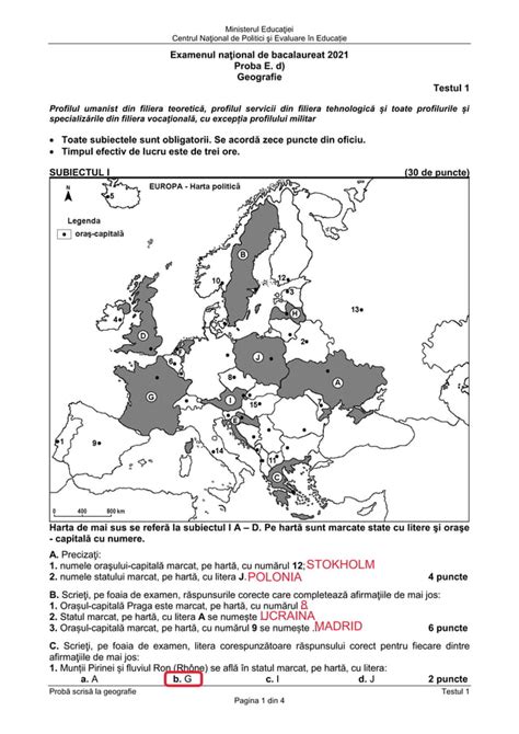 TESTE BAC ANTRENAMENT GEOGRAFIE 2021 REZOLVATE PDF