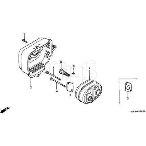 Honda HRB425C SDEE MZCF 8000001 8499999 Muffler Diagram GHS