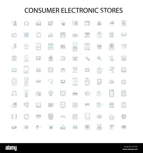 tiendas de electrónica de consumo iconos signos símbolos de contorno