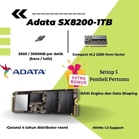 Jual ADATA XPG SSD M 2 NVME SX8200 PRO SSD 1TB PCIe Gen3x4 M 2 2280