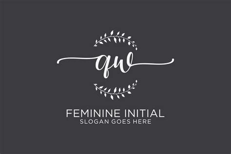 Initial Qw Beauty Monogram And Elegant Logo Design Handwriting Logo Of