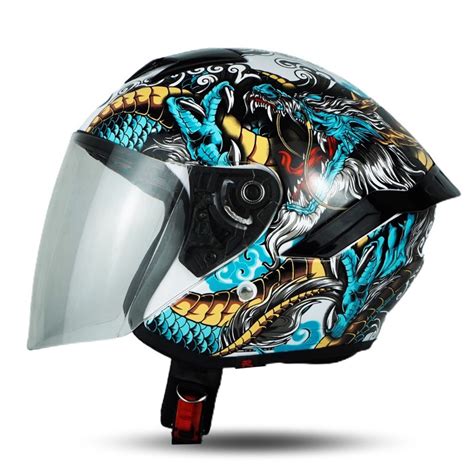 Jual Helm R Six Motif Dragon Dewasa Sni Helm Half Face Dewasa Motif
