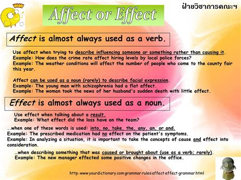 describing words  effect