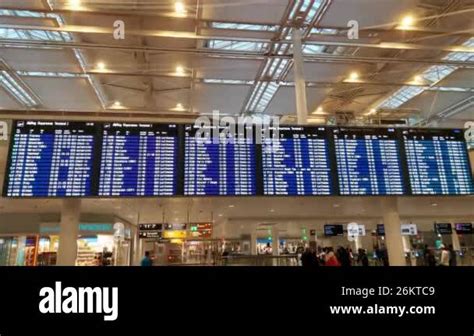 Munich Germany August A Busy Airport Terminal Features A