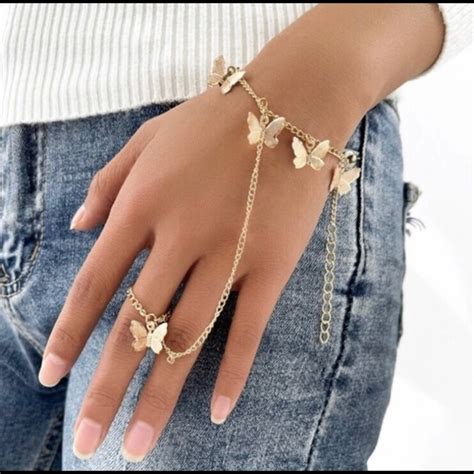 Jewelry New Butterfly Linked Bracelet And Ring Poshmark