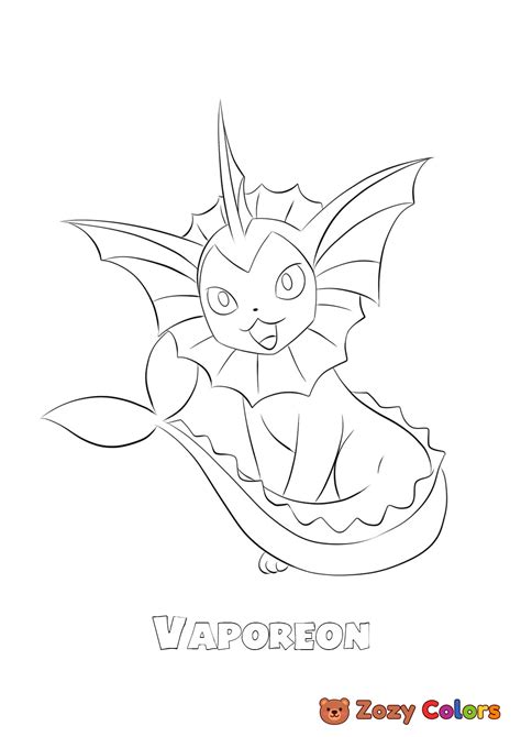 Free 134 Vaporeon Coloring Page