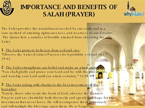 Importance and Benefits of Islamic Prayer | PPT
