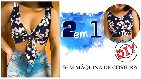 COMO FAZER TOP CROPPED SEM MÁQUINA DE COSTURA CUSTOMIZAÇÃO DIY