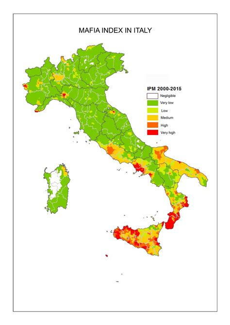 Mafia Index in Italy : r/MapPorn