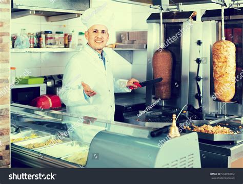 Smiling Mature Man Chef Wearing Uniform Stock Photo 594890852