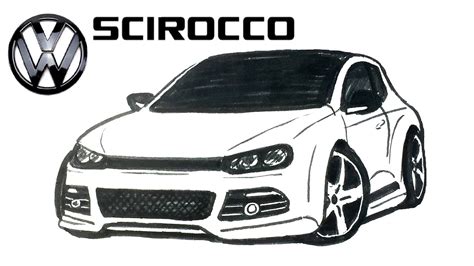 Easy Drawing Volkswagen Scirocco I Kolay Scirocco Çizimi I Spor Araba