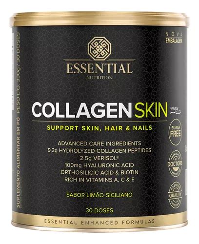 Suplemento Essential Nutrition Collagen Skin Limão Siciliano Lata 330g