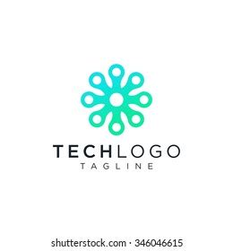 Technology Logo Computer Data Related Business Stock Vector Royalty