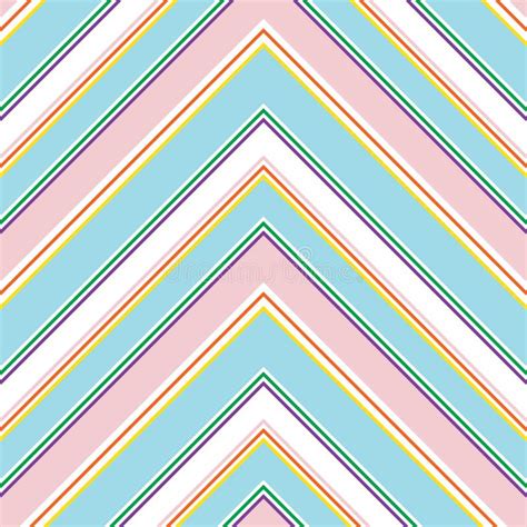 Rainbow Chevron Diagonal Stripes Seamless Pattern Background Stock