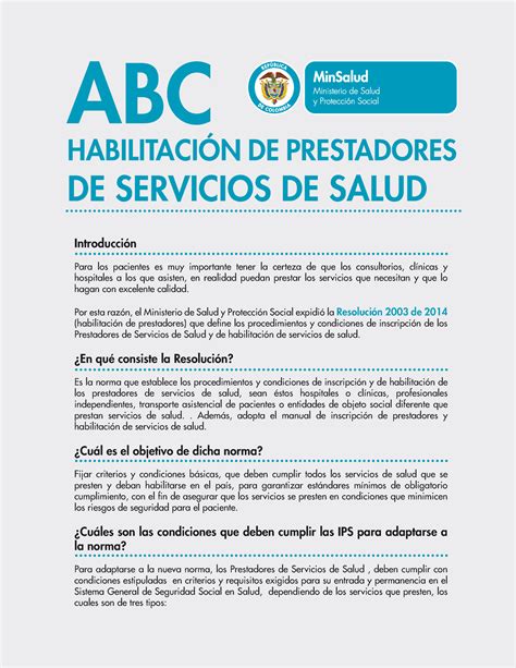 Abc habilitacion prestadores HABILITACIÓN DE PRESTADORES DE SERVICIOS