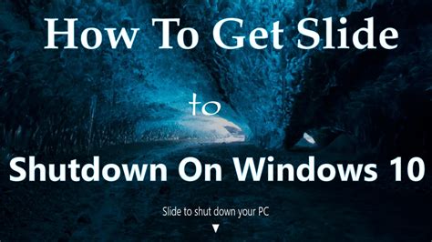 How To Get Slide To Shutdown On Windows 10 YouTube