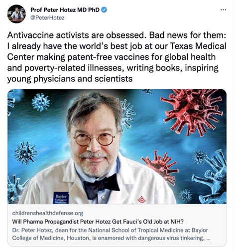 Will Pharma Propagandist Peter Hotez Get Fauci’s Old Job at NIH? | The Transmission | University ...