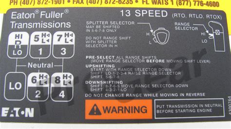 13 Speed Eaton Fuller Transmission Diagram