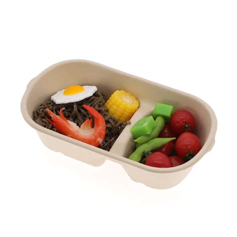 Biodegradable Sugarcane Bagasse Bento Box Disposable Pulp Products Food