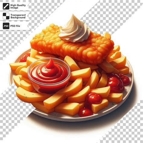 Poisson Et Frites Psd Avec Frites Sur Fond Transparent PSD Premium