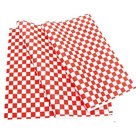 200 Sheets Red And White Checkered Dry Waxed Deli Paper Sheets Paper Liners For Plastic Food