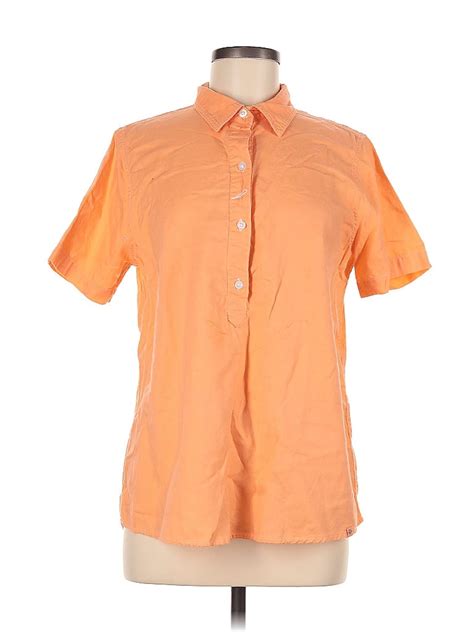 Dickies 100 Cotton Orange Short Sleeve Button Down Shirt Size M 50